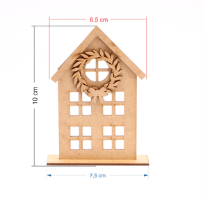 Aplique Casinha Natal Laco Pequena - medida